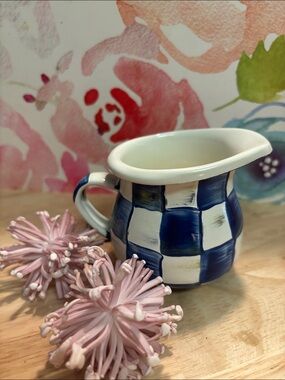 Mackenzie-Childs Royal Check enamal creamer